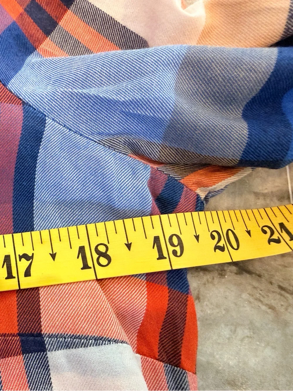 J.Crew Perfect Fit Blue Orange Plaid Cotton Button Down Shirt Medium